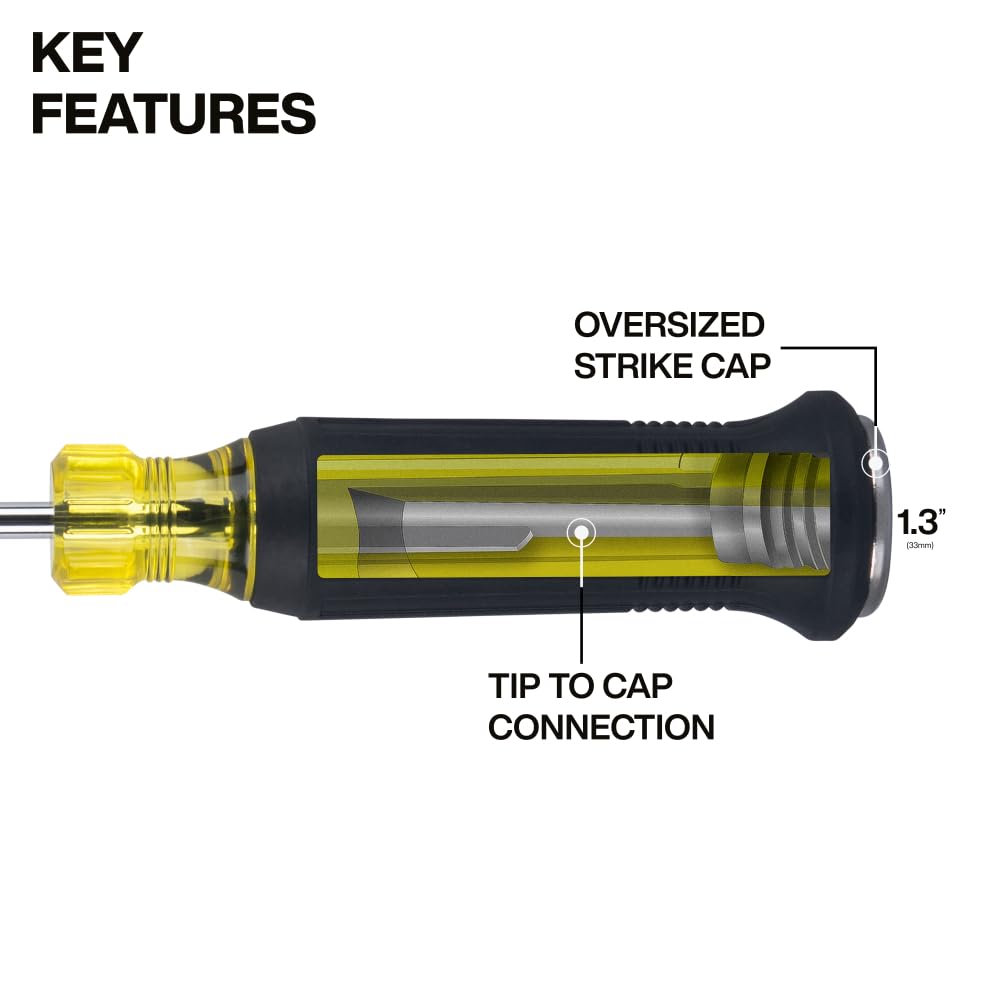 Klein Tools 6504DD steel tip-to-cap connection shows durability for demolition tasks