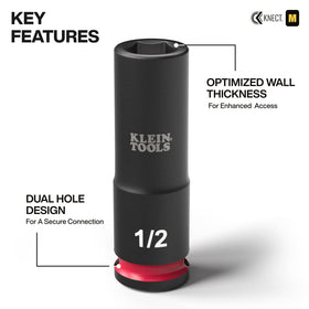 Klein Tools 65121IMPCT heat treated Cr-Mo steel sockets for durability under high torque