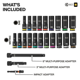 Klein Tools 65121IMPCT SAE and metric sizes aid quick identification on the job