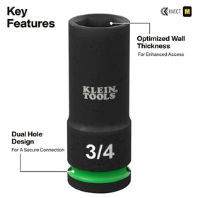 Klein Tools 65123HD CR-MO steel sockets built for high torque