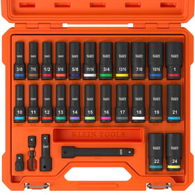 Klein Tools 65123HD deep-well sockets in a set for extended reach
