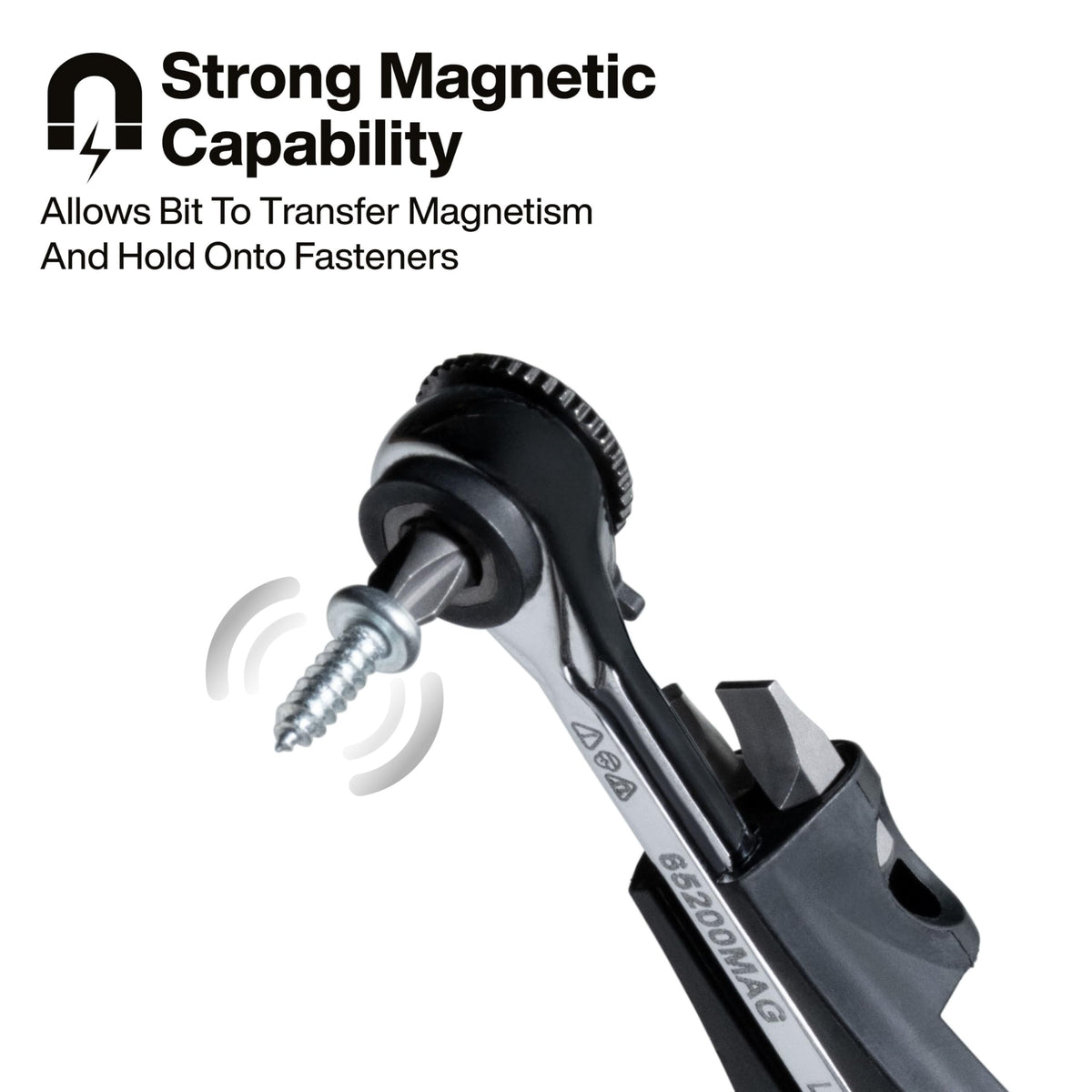 Klein Tools 65200MAG 90-tooth gear head delivers smooth, controlled turning.