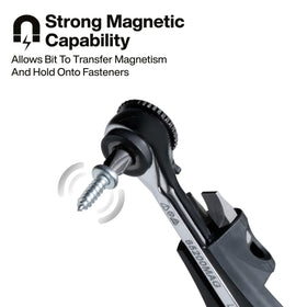 Klein Tools 65200MAG 90-tooth gear head delivers smooth, controlled turning.