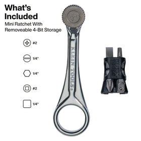 Klein Tools 65200MAG slim-profile ratchet shown in use in a confined workspace.