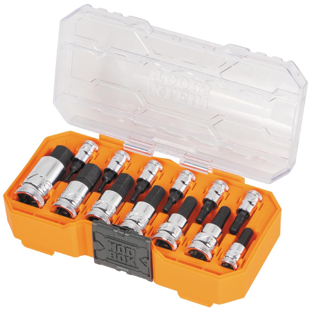 Klein Tools 65213HEX set shows three drive sizes for versatile tasks.