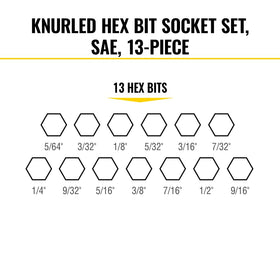 Klein Tools 65213HEX knurling base improves grip when starting fasteners.