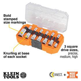 Klein Tools 65213HEXM set shows drive variations for versatile metric work.