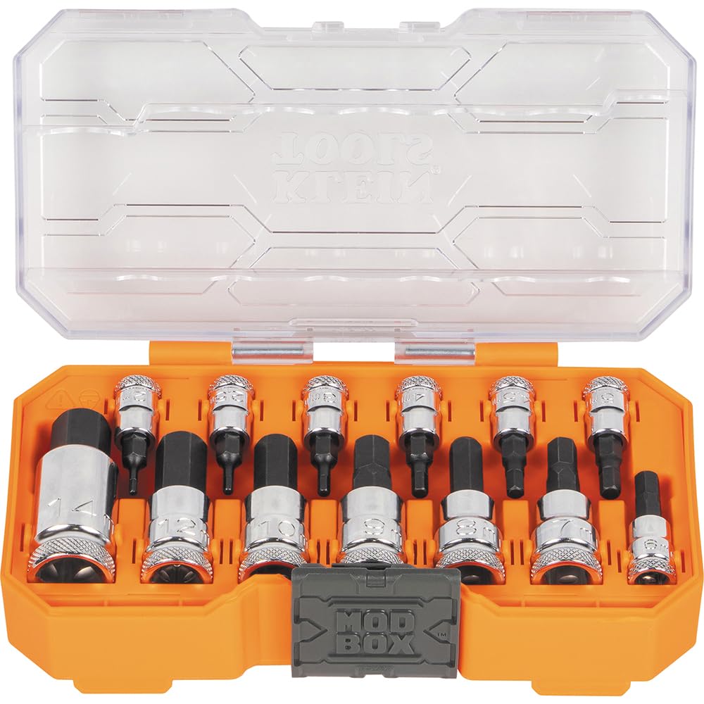Klein Tools 65213HEXM knurled base grip aids hand-starts for fasteners.