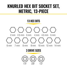 Klein Tools 65213HEXM metric sizes range from 2 to 14 mm.