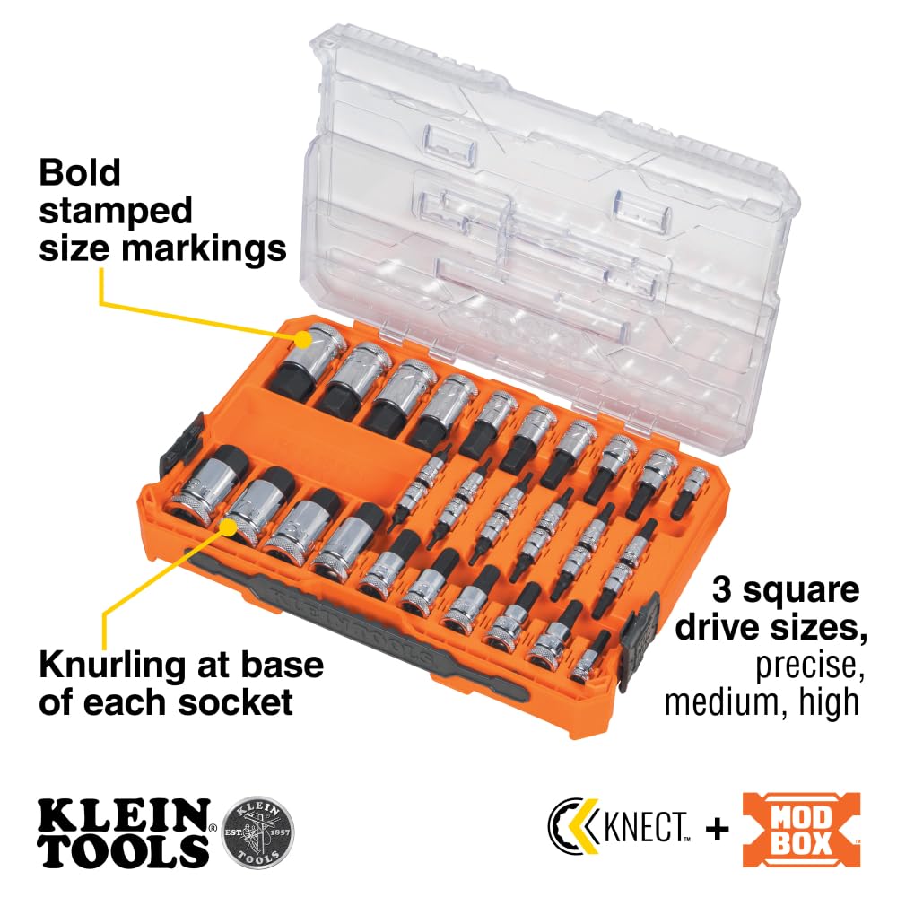 Klein Tools 65233HEX drive sizes offer SAE and metric versatility for projects.