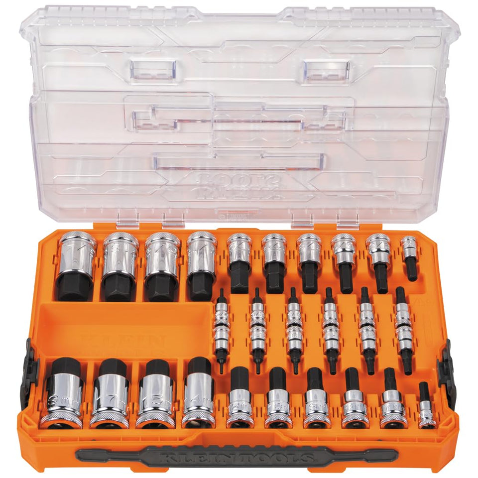 Klein Tools 65233HEX knurled socket base improves grip for hand-start fastening.