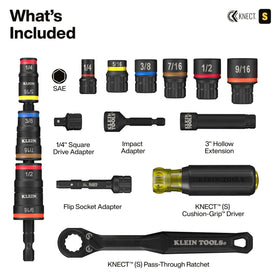 Klein Tools 65301KNECT flip socket combines two sizes in one tool