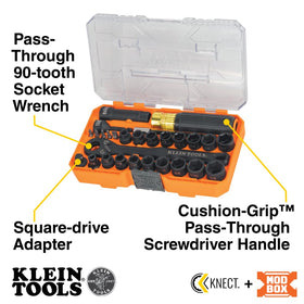 Klein Tools 65400KNECT set of 18 hex sockets SAE and metric for versatility.