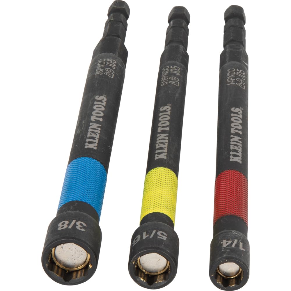 Klein Tools 65411PK3 5/16-inch hex setter with color coding.