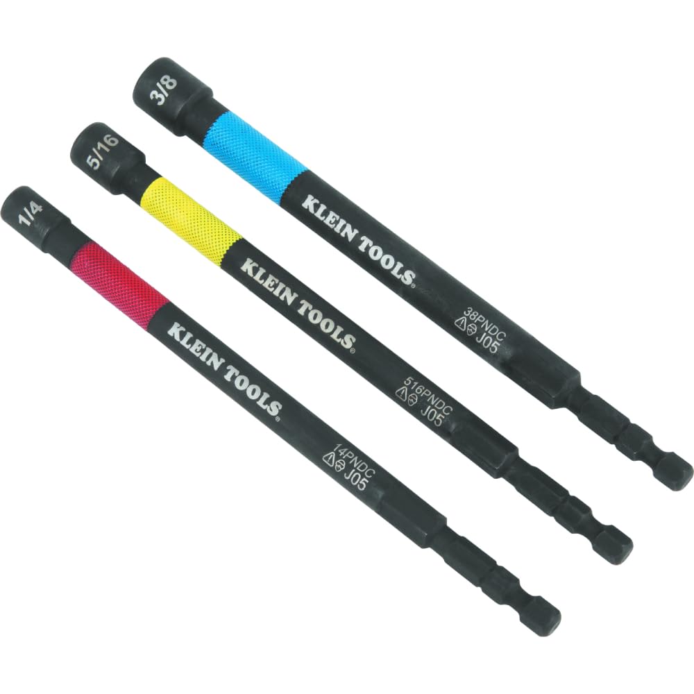 Klein Tools 65411PK3 magnetic color-coded nut setter set for quick identification.