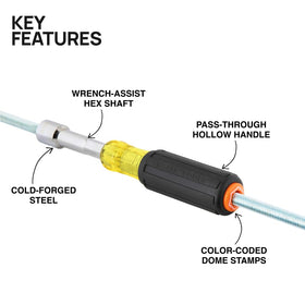 Klein Tools 65456 hollow-shaft nut driver 5/16-inch with color-coded size identification.