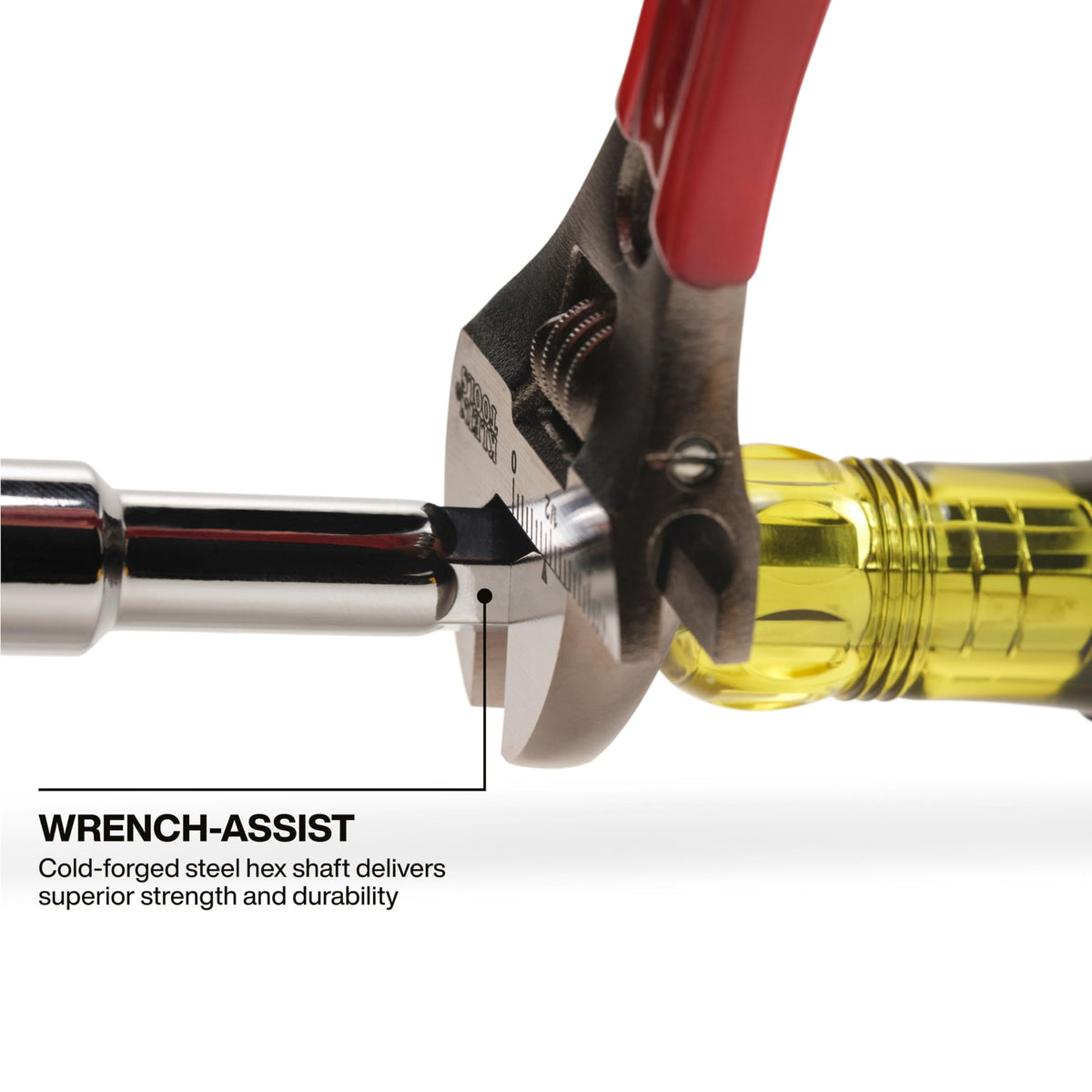 Klein Tools 65456M 10mm pass-through nut driver prevents bottoming out on threaded rods.