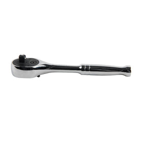 Klein Tools 65620 ratchet front view highlights sturdy 1/4-inch drive for quick fastening.
