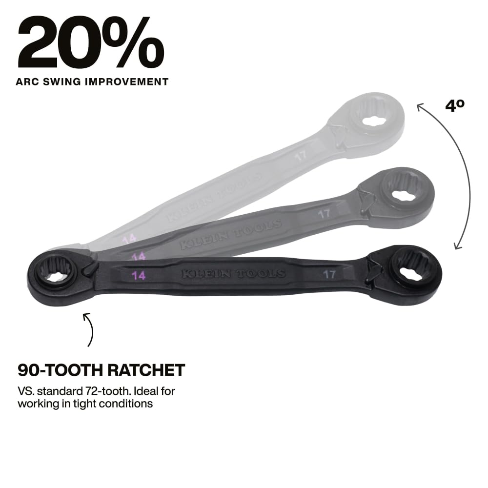 Klein Tools 68216M 12x13mm wrench enables secure turning with dual-end wrenches.