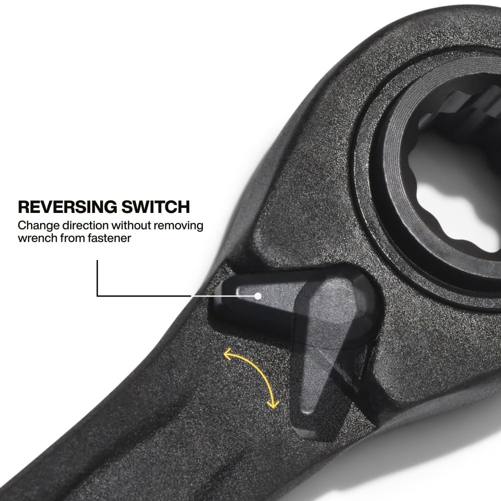 Klein Tools 68216M 14x15mm wrench supports larger fasteners in compact layout.