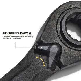Klein Tools 68216M 14x15mm wrench supports larger fasteners in compact layout.