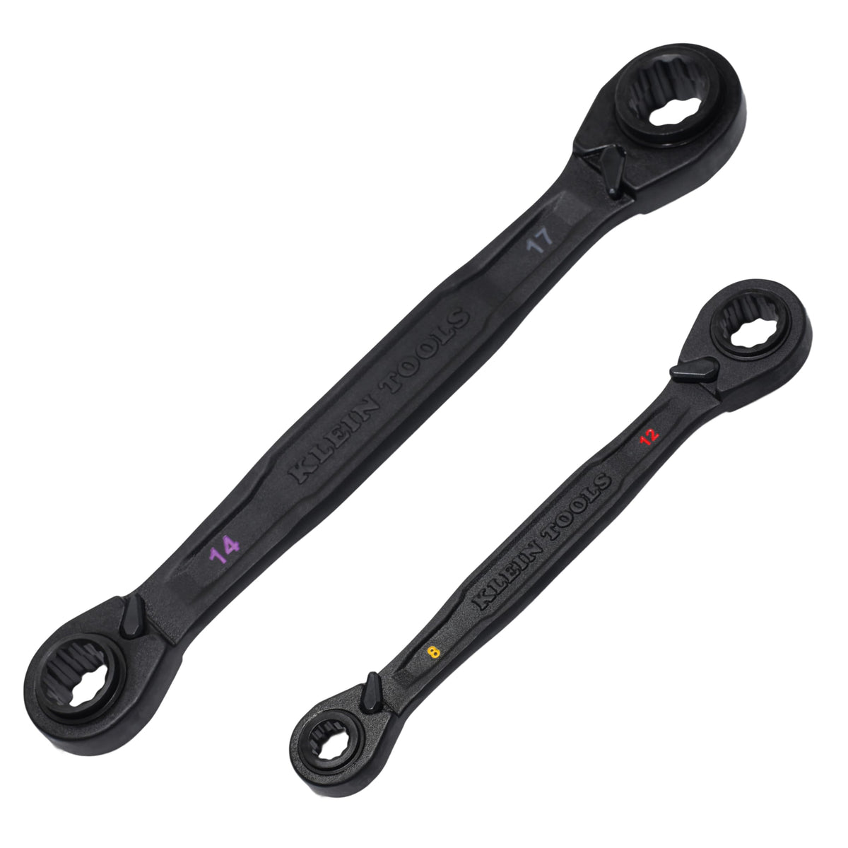 Klein Tools 68216M wrench set front view showing compact design for tight spaces.