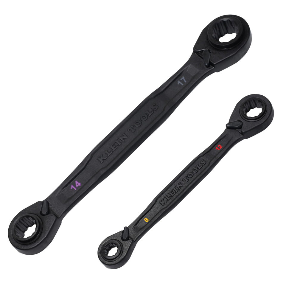 Klein Tools 68216M wrench set front view showing compact design for tight spaces.