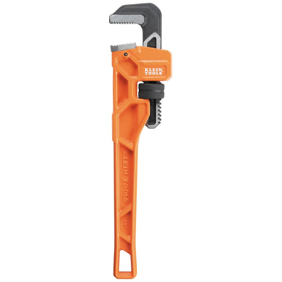Klein Tools 68227 14-inch cast iron pipe wrench offering secure grip on pipes for reliable use