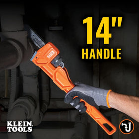 Klein Tools 68227 adjustable jaw extended to 2 inches for versatile fit