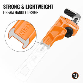Closeup of Klein Tools 68227 i-beam handle for strong leverage during tightening