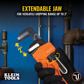 Klein Tools 68227 wrench showing no-slip grip in action