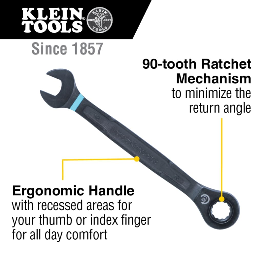 Klein Tools 69408MG wrenches displaying metric sizes for fast selection.