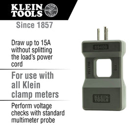 Klein Tools 69409 line splitter supports 15A current measurements.