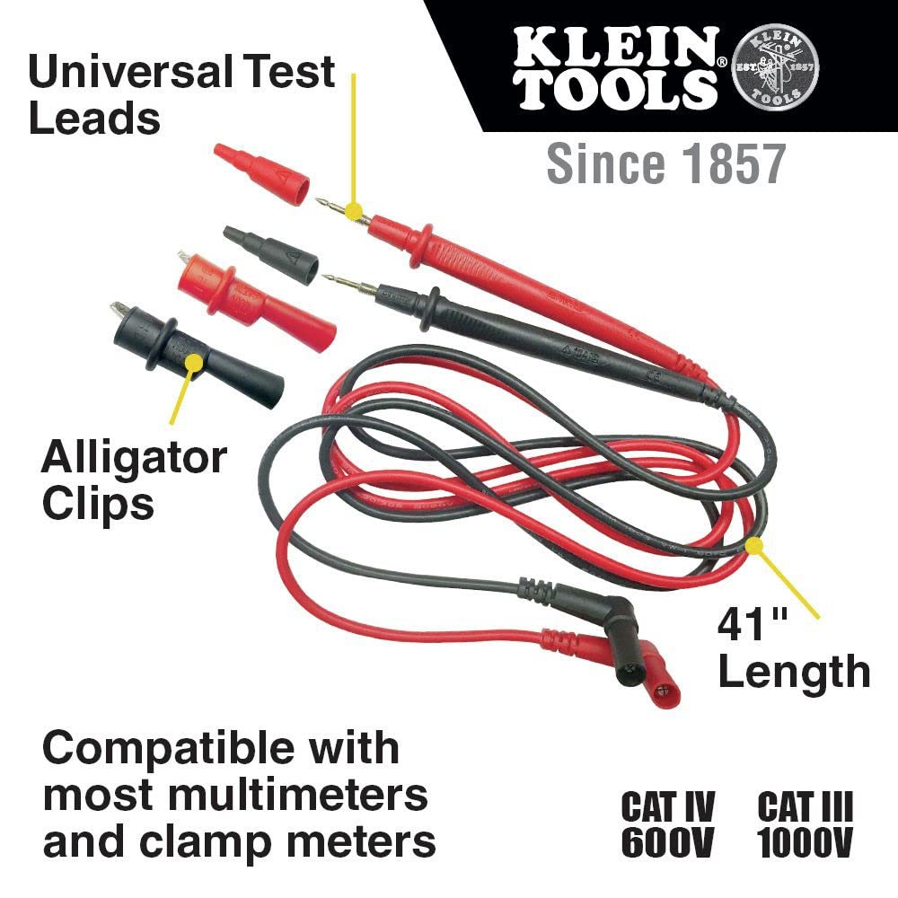 Klein Tools 69410 universal test leads fit most meters and clamp meters.