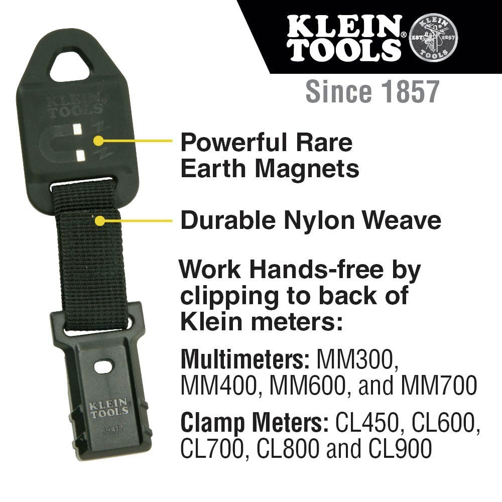 Klein Tools 69417 strap and magnet system securely holds tools