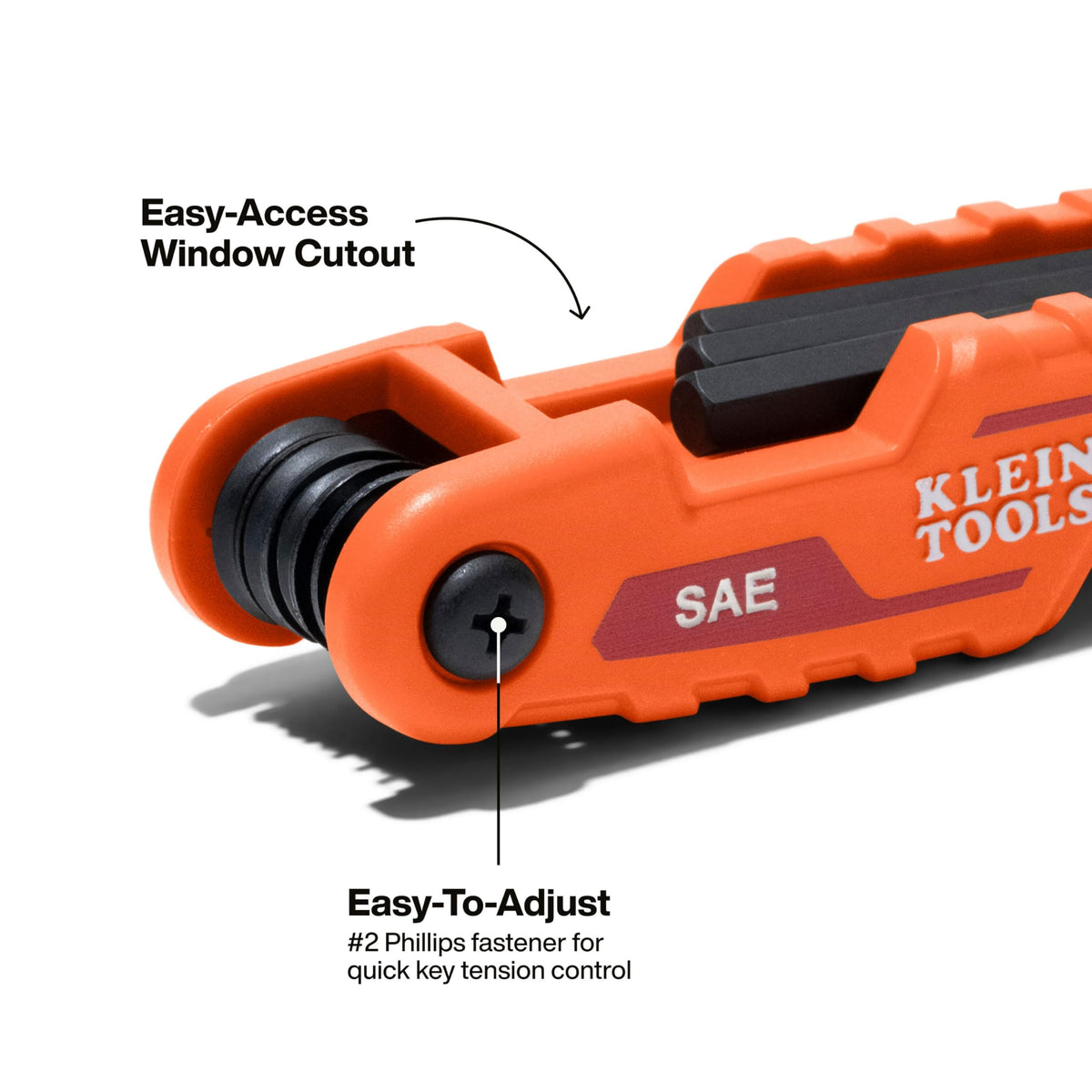 Klein Tools 70542 SAE and metric sizes cover common fasteners.