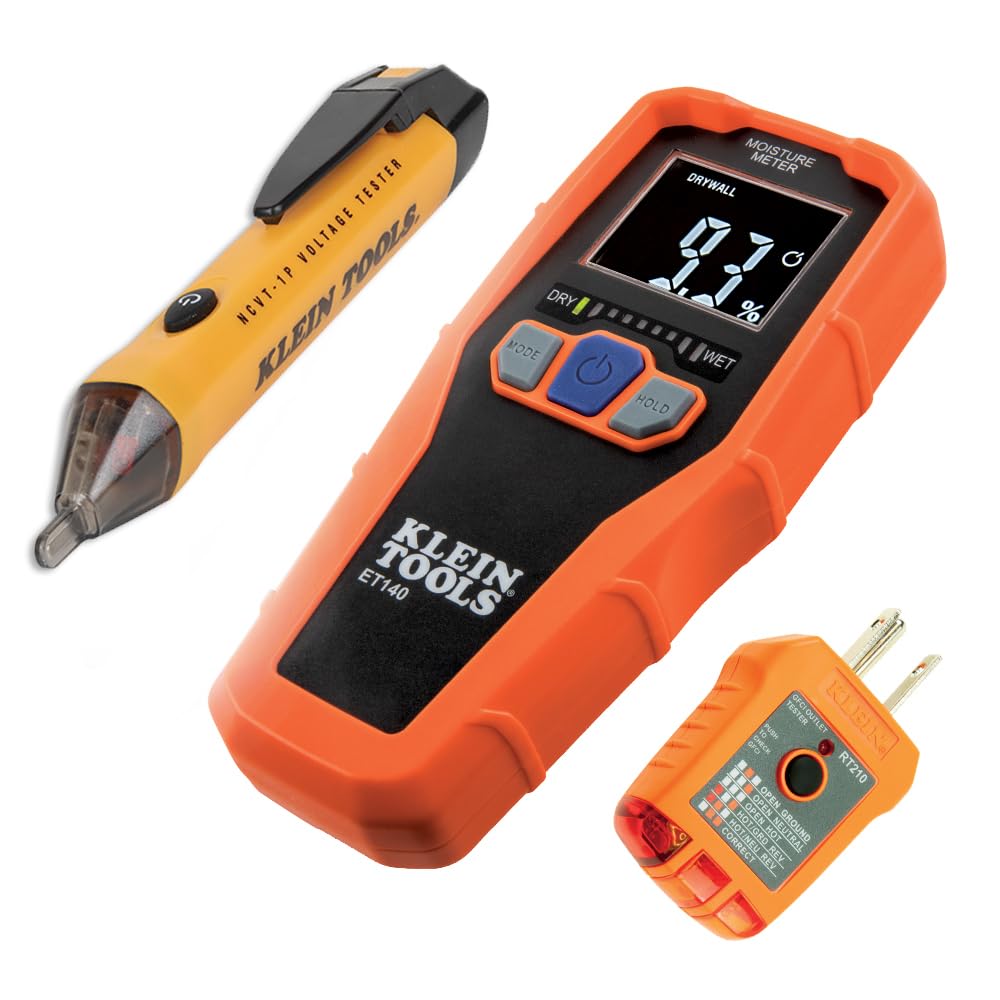 Klein Tools 80023P digital moisture meter for non-destructive moisture checks up to 3/4 inch.