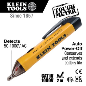 Klein Tools RT210 GFCI tester in use verifies outlet wiring conditions safely.