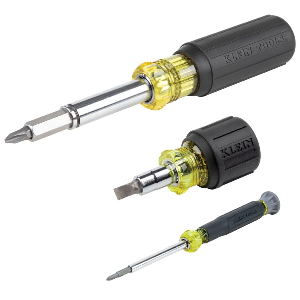 Klein Tools 80045 magnetic 11-in-1 screwdriver with quick tip access for fast repairs.