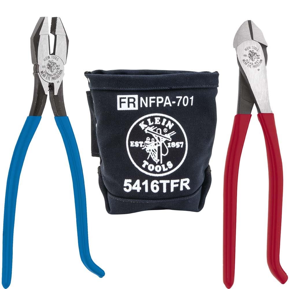Klein Tools 80081 kit front view for on-site use with professional-grade pliers