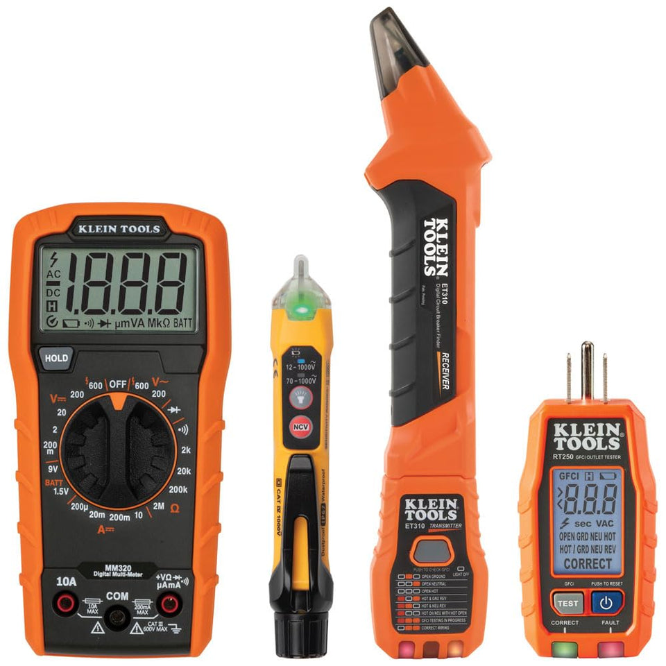 Klein Tools 80101 circuit-breaker finder kit for quick panel identification.