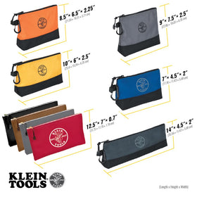Klein Tools 80183 stand-up zipper bag with gusseted design for organized parts