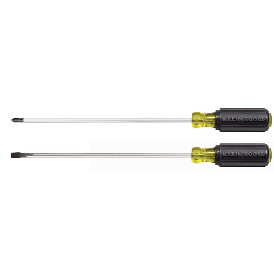 Klein Tools 85072 long blade screwdriver set for hard-to-reach fasteners in tight spaces