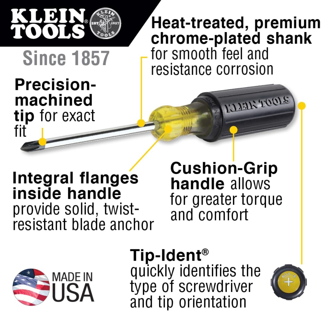 Klein Tools 85076 keystone-tip screwdrivers for versatile fastening tasks.
