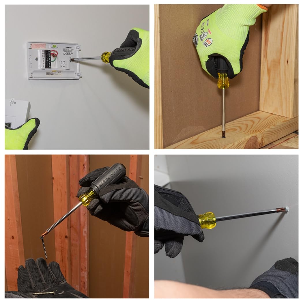 Klein Tools 85076 Phillips-tip screwdriver for precise drive and easy swapping.