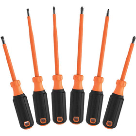 Klein Tools 85076INS slotted screwdriver, four-inch round shank for safe insulation.