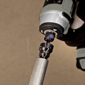 Klein Tools 85091 shows bit storage for 1/4-hex bits