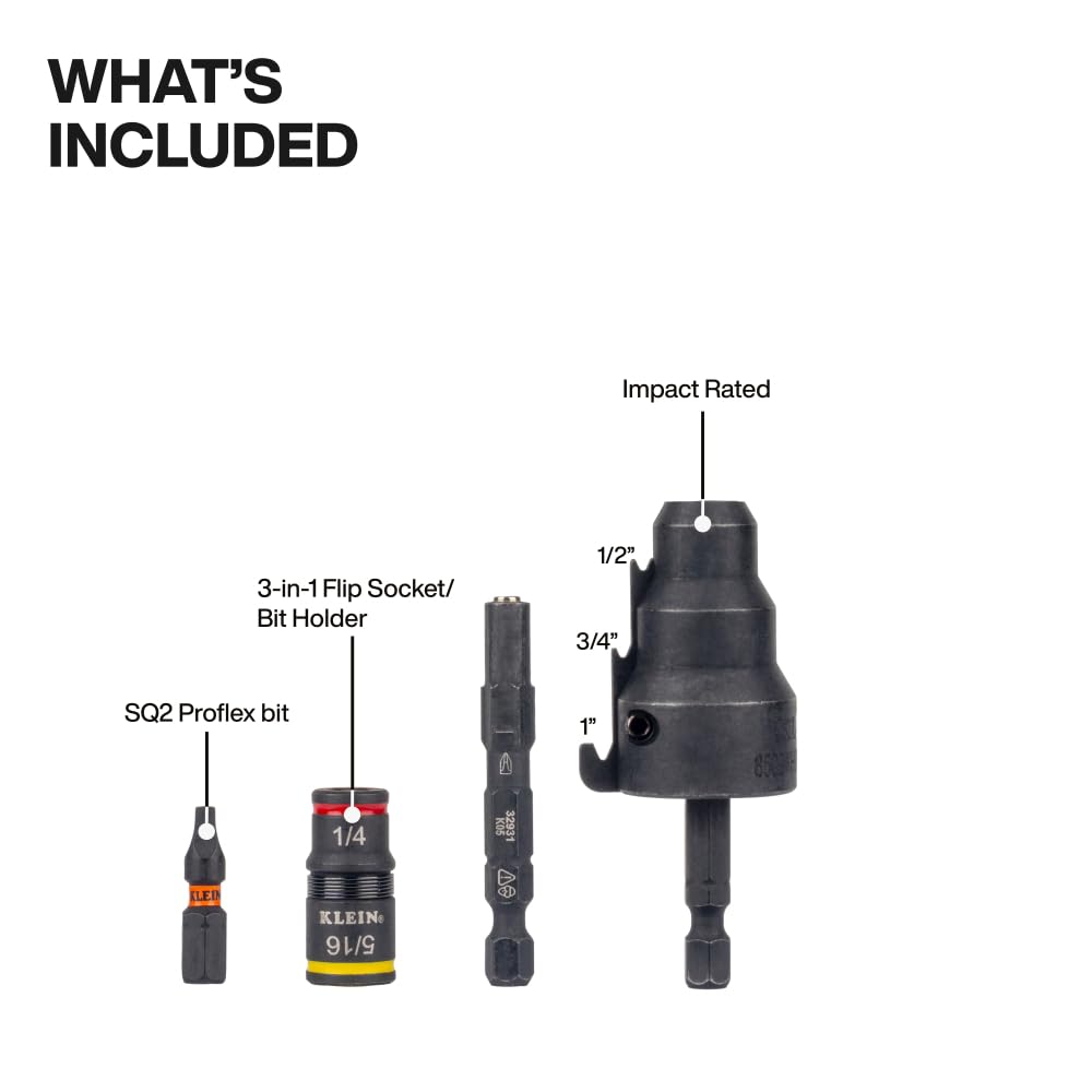 Klein Tools 85091HD flip socket enables quick bit changes with secure magnetic hold