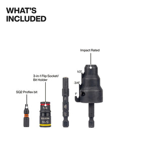 Klein Tools 85091HD flip socket enables quick bit changes with secure magnetic hold
