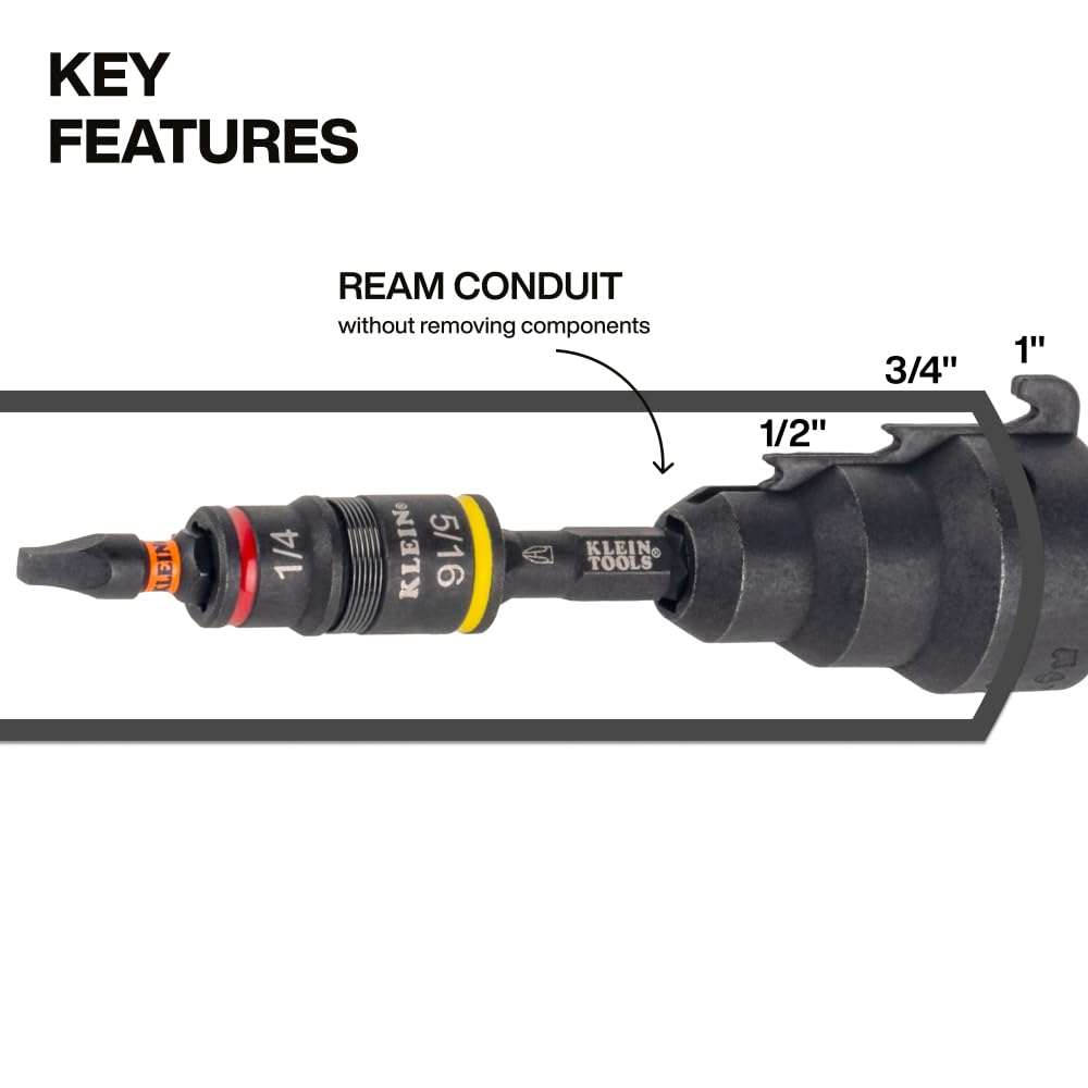 Klein Tools 85091HD magnetic bit holder keeps bits secured during demanding tasks